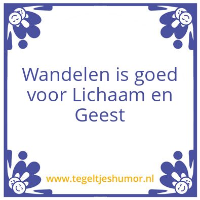 Tegeltje: Wandelen