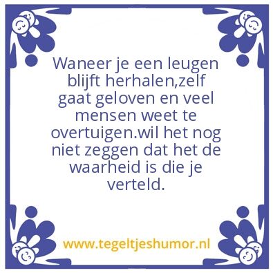 Tegeltje: Waarheid