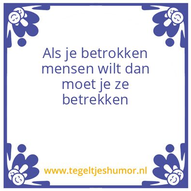 Tegeltje: Betrokken