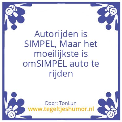 Tegeltje: Autorijden