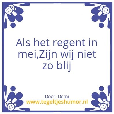Tegeltje: Regenen