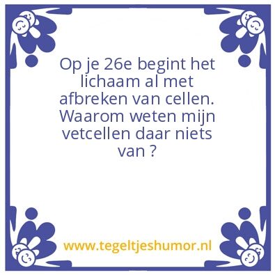 Tegeltje: Vetcellen