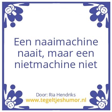 Tegeltje: Naaien en nieten