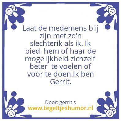 Tegeltje: Ik ben Gerrit