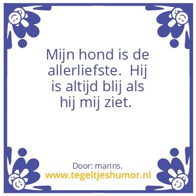 Tegeltje: honden.