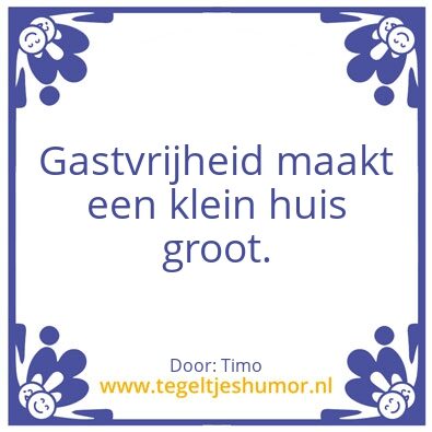 Tegeltje: Gastvrijheid