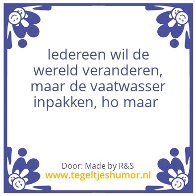 Tegeltje: Vaatwasser