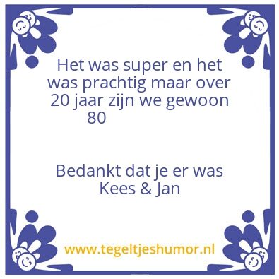 Tegeltje: bedankje