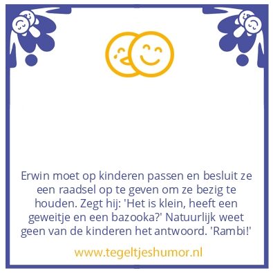 Tegeltje: Raadsel
