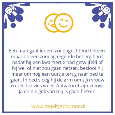 Tegeltje: zondagochtend