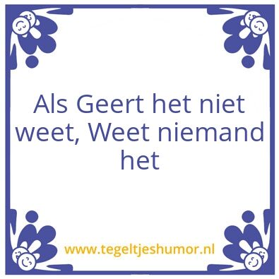 Tegeltje: Geert