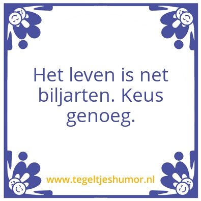 Tegeltje: Biljarten