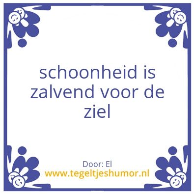 Tegeltje: schoonheid