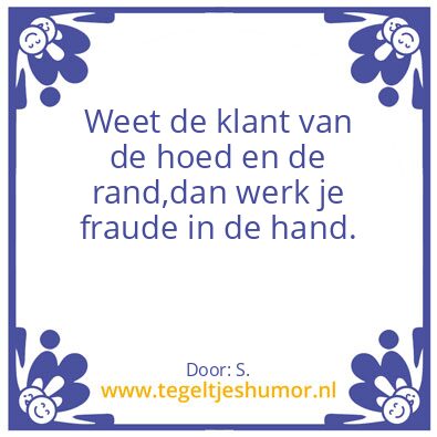 Tegeltje: De klant
