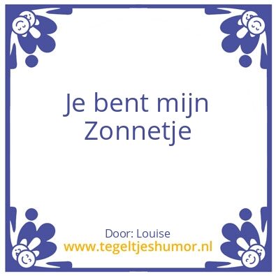 Tegeltje: Zonnetje
