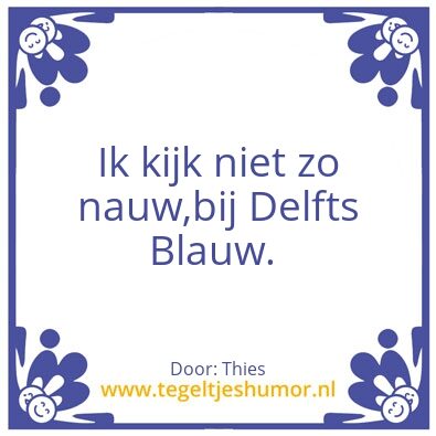 Tegeltje: Delfts Blauw