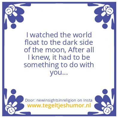 Tegeltje: it had to be …