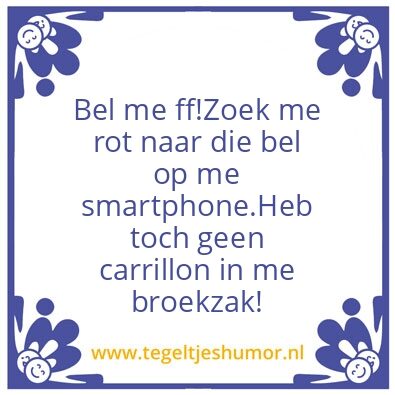 Tegeltje: Bellen