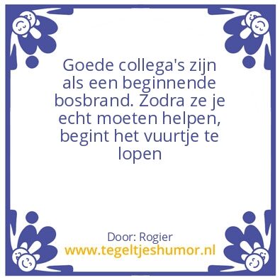 Tegeltje: Collega’s