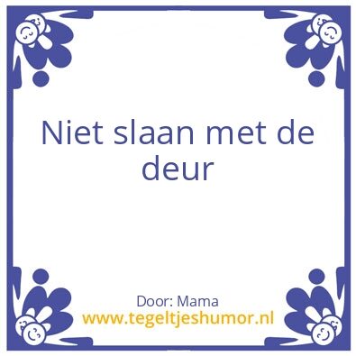 Tegeltje: Deur
