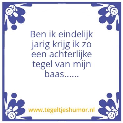 Tegeltje: Verjaardag