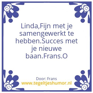 Tegeltje: Linda