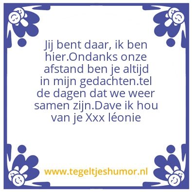 Tegeltje: Schatje