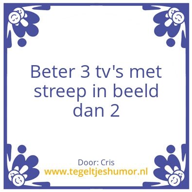 Tegeltje: Tv