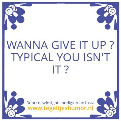 Tegeltje: For the record. ?