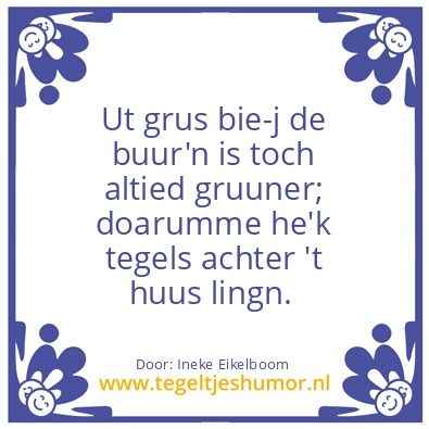 Tegeltje: Gras of schoolplein