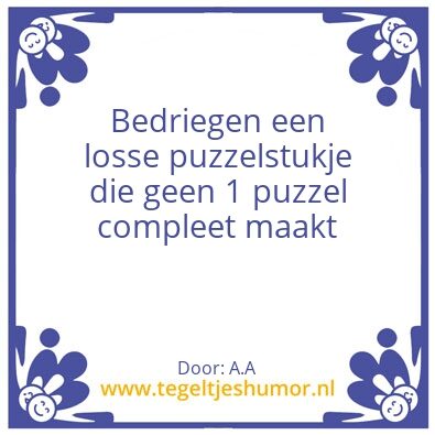 Tegeltje: Bedriegen