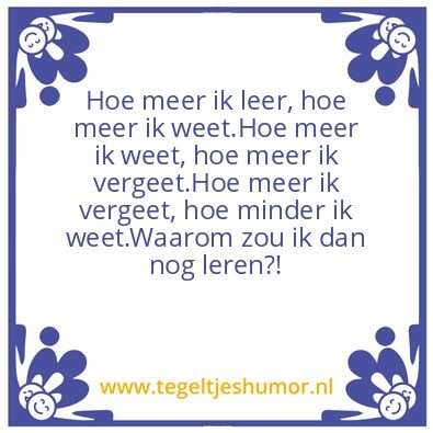 Tegeltje: leren