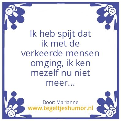 Tegeltje: spijt