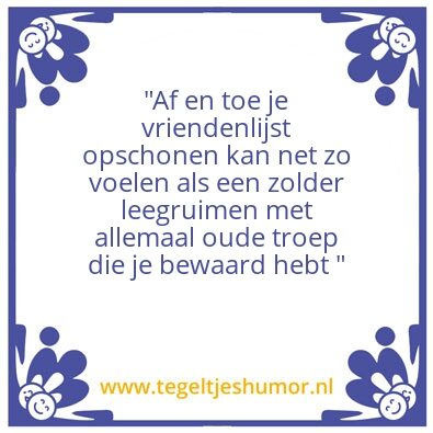 Tegeltje: Opruiming
