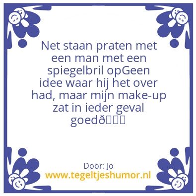 Tegeltje: Spiegelbril