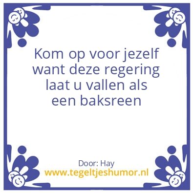 Tegeltje: Regering