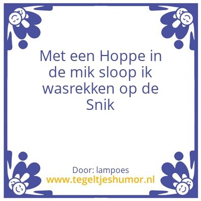 Tegeltje: hoppa