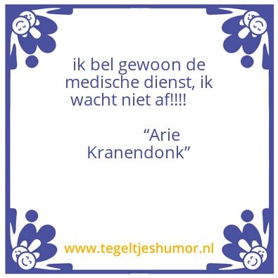 Tegeltje: Arie