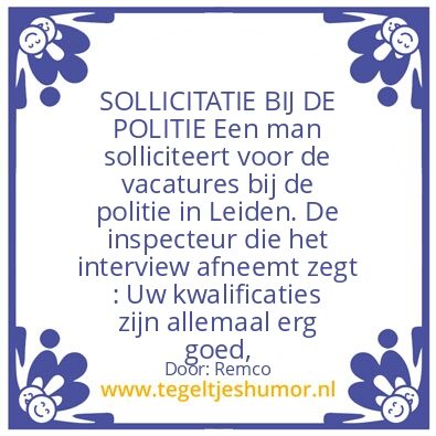 Tegeltje: mop om te lachen