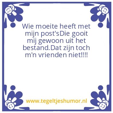 Tegeltje: Vrienden?