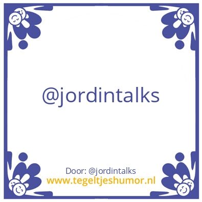 Tegeltje: Jordintalks