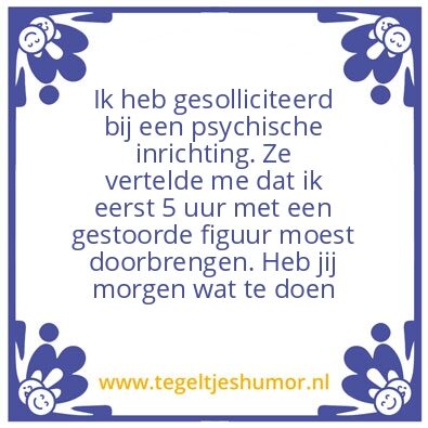 Tegeltje: Sollicitatie