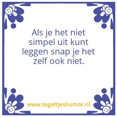 Tegeltje: uitleg