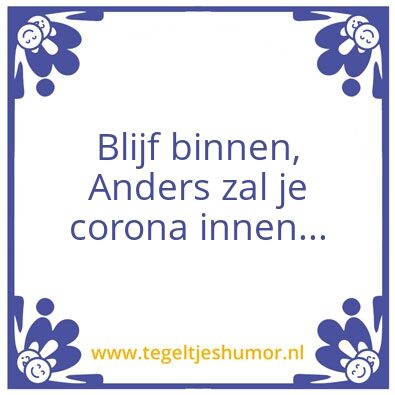 Tegeltje: corona