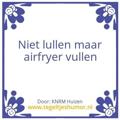 Tegeltje: Airfryer