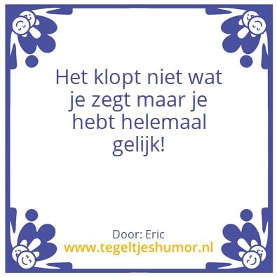 Tegeltje: Klopt