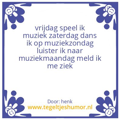 Tegeltje: muziek