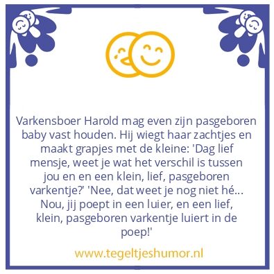 Tegeltje: Pasgeboren baby