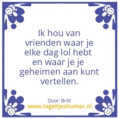 Tegeltje: Vriendelijke