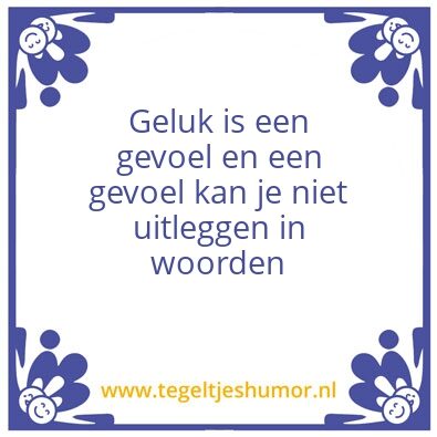 Tegeltje: geluk